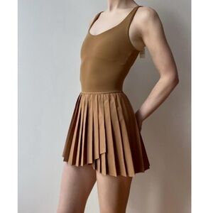 Aerie Offline mini tennis pleated dress xs tan